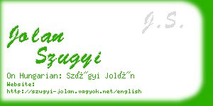 jolan szugyi business card